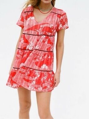 Urban Outfitters Orange and White Floral Summer Dress